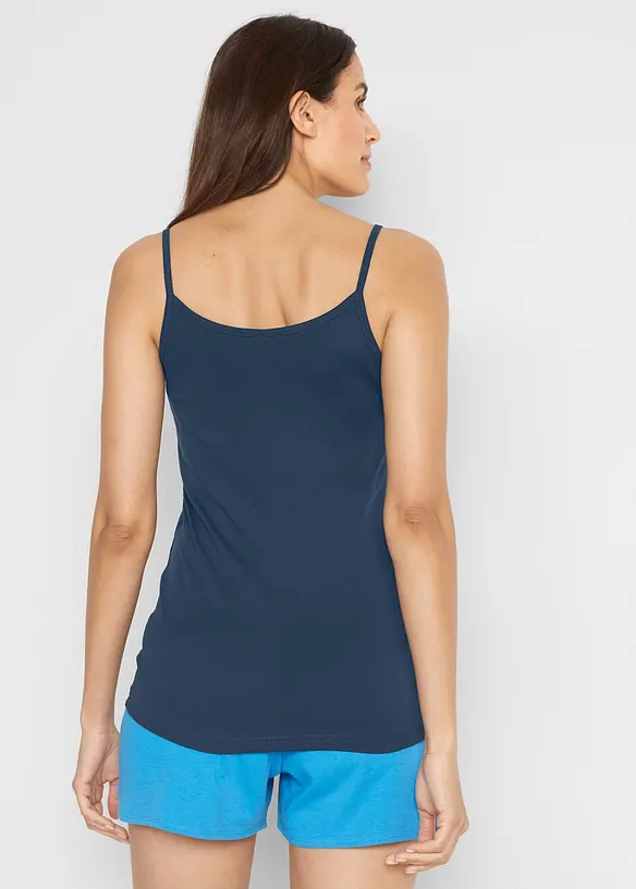 Lot de 3 tops &agrave; bretelles spaghetti 100% coton, bonprix