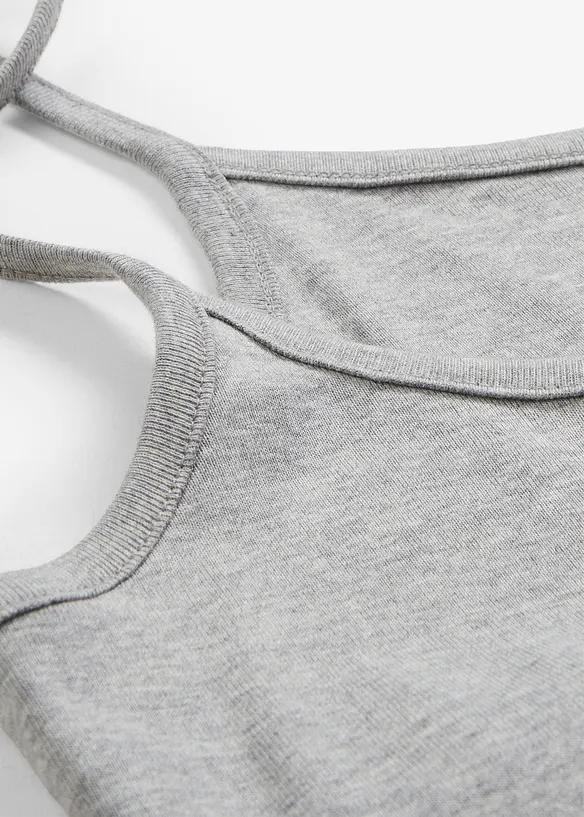 Lot de 3 tops &agrave; bretelles spaghetti 100% coton, bonprix