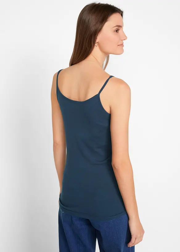 Lot de 3 tops &agrave; bretelles spaghetti 100% coton, bonprix