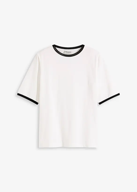 T-shirt &agrave; liser&eacute;s en dentelle, bonprix