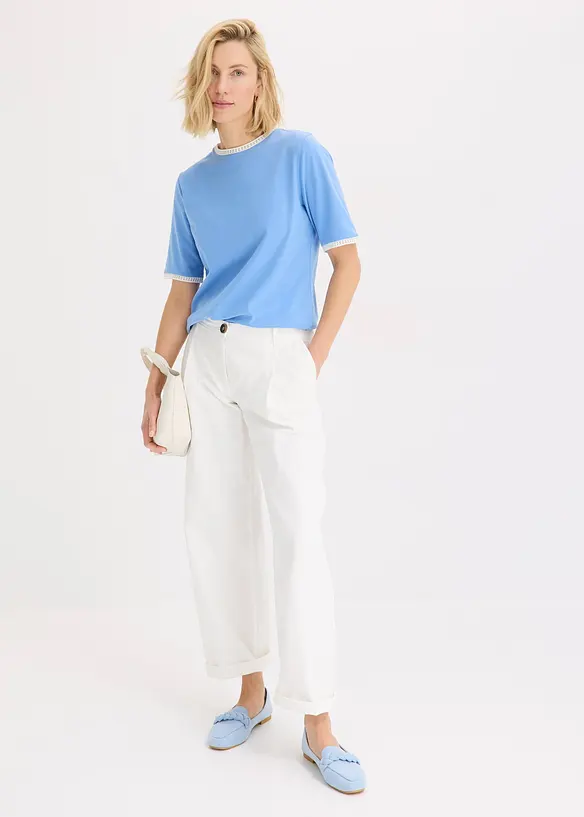 T-shirt &agrave; liser&eacute;s en dentelle, bonprix