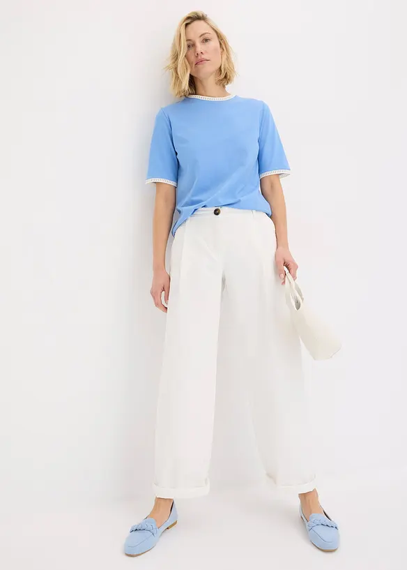 T-shirt &agrave; liser&eacute;s en dentelle, bonprix