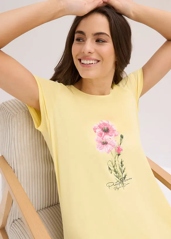 Lot de 2 chemises de nuit courtes 100% coton, bonprix