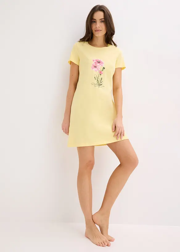 Lot de 2 chemises de nuit courtes 100% coton, bonprix