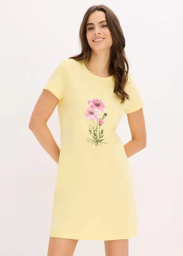 Lot de 2 chemises de nuit courtes 100% coton, bonprix