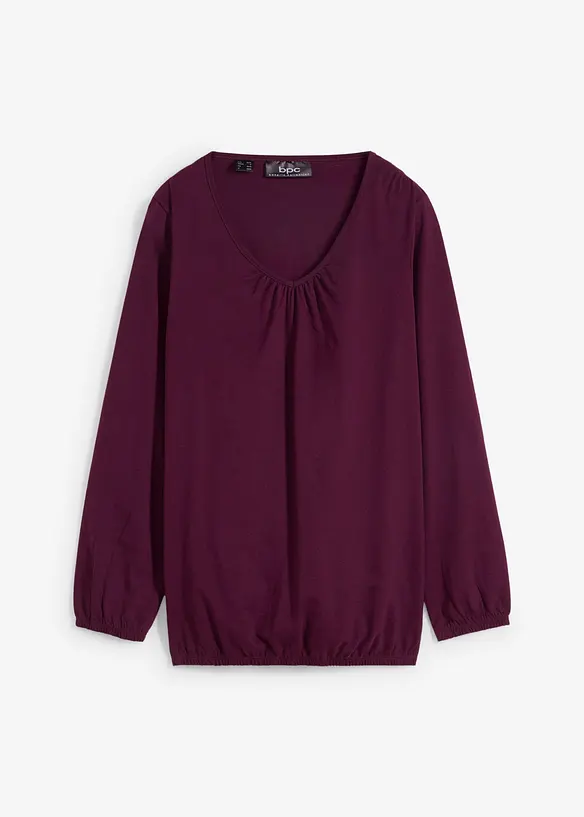 T-shirt manches longues 100% coton, finitions &eacute;lastiqu&eacute;es, bonprix