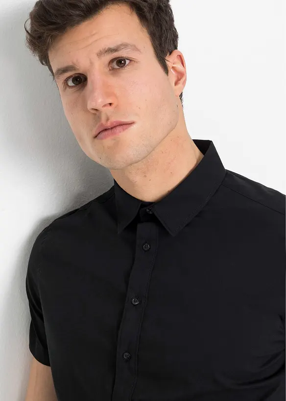 Chemise manches courtes extensible, slim, bonprix