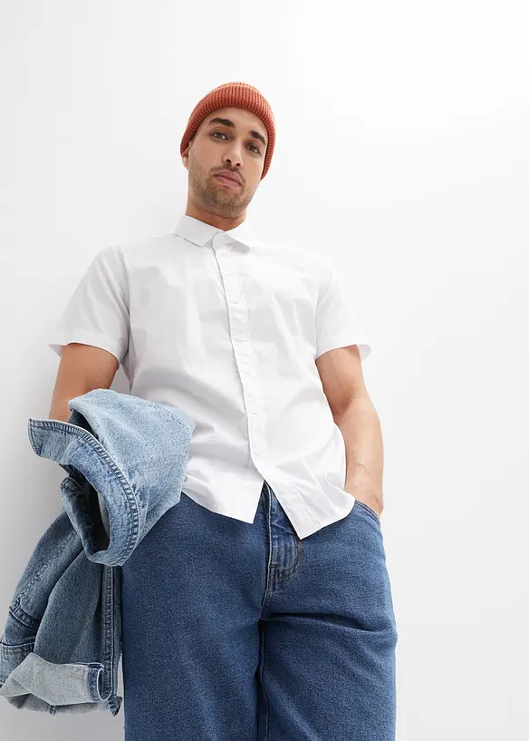 Chemise manches courtes extensible, slim, bonprix