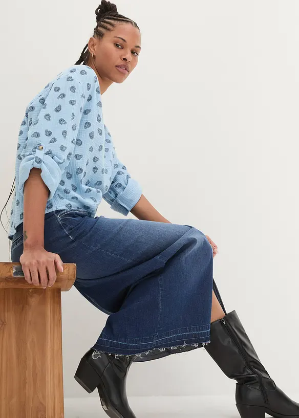 Blouse l&eacute;g&egrave;re et oversize en gaze de coton, bonprix