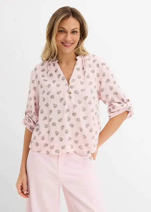 Blouse l&eacute;g&egrave;re et oversize en gaze de coton, bonprix