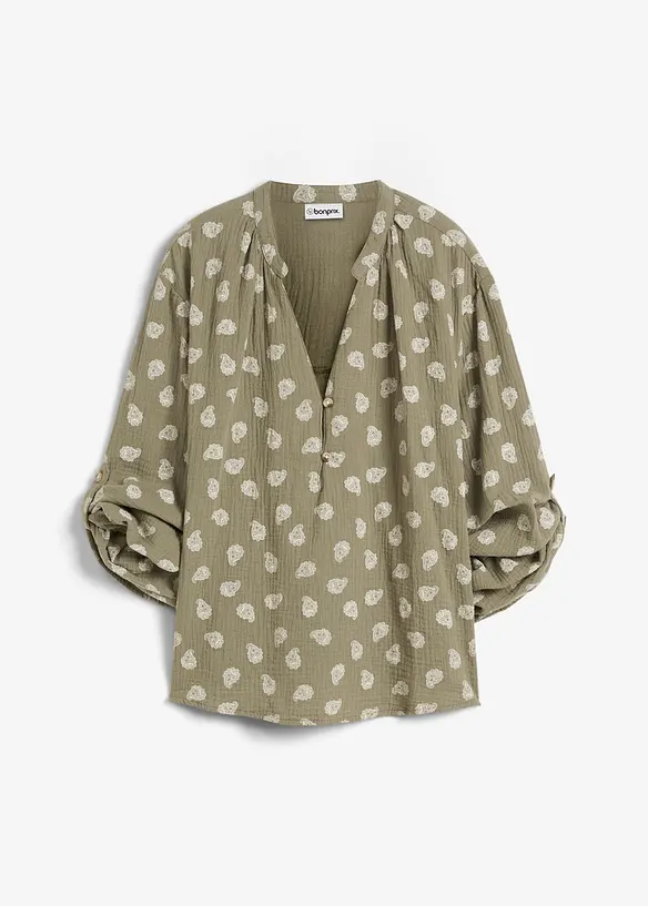 Blouse l&eacute;g&egrave;re et oversize en gaze de coton, bonprix