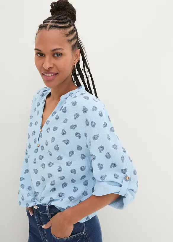 Blouse l&eacute;g&egrave;re et oversize en gaze de coton, bonprix