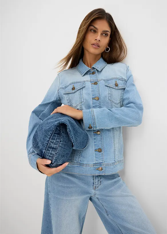 Veste en jean extensible, basique, bonprix