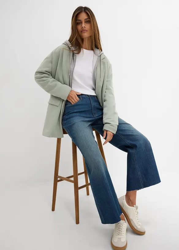 Jean large, taille haute, raccourci, bonprix