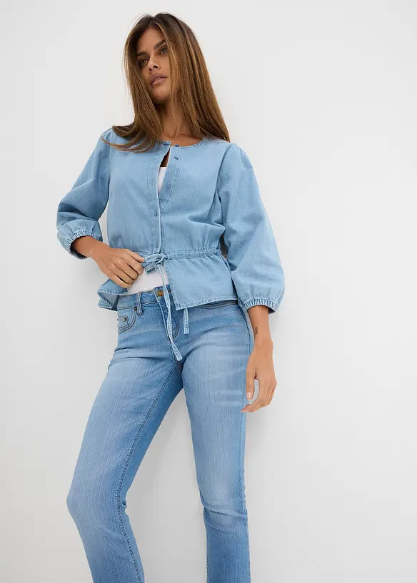 Jean bootcut taille mi-haute, extensible, bonprix