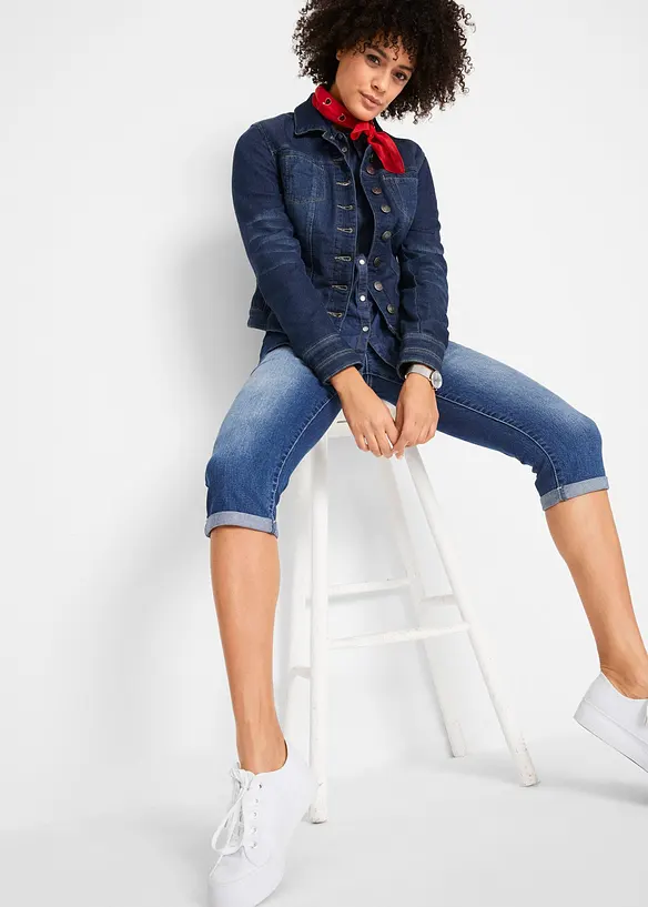 Jean droit taille mi-haute, cropped, bonprix