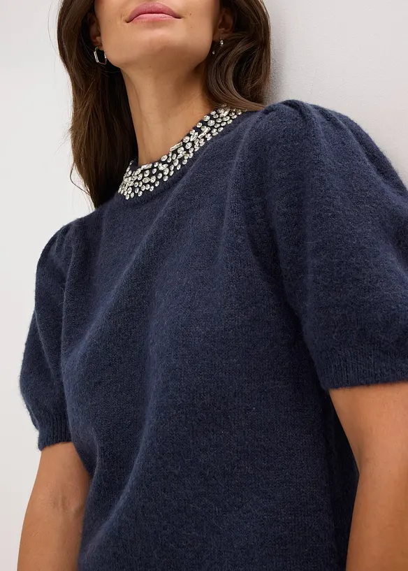 Pull avec application de strass, bonprix