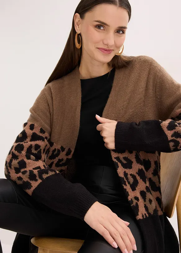 Gilet long en maille, bonprix