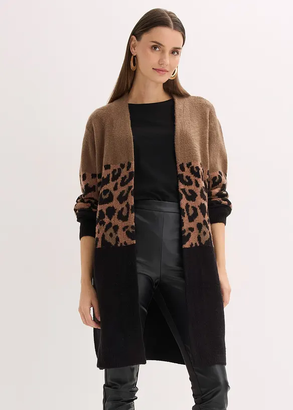 Gilet long en maille, bonprix