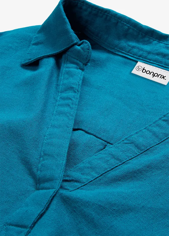 Blouse en lin m&eacute;lang&eacute;, manches 3/4, bonprix