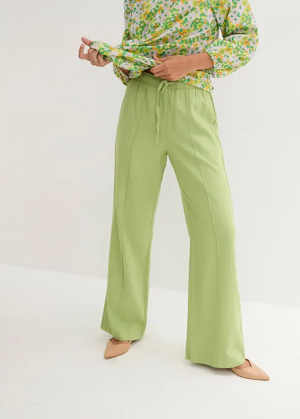 Pantalon palazzo l&eacute;ger en lin et viscose, bonprix