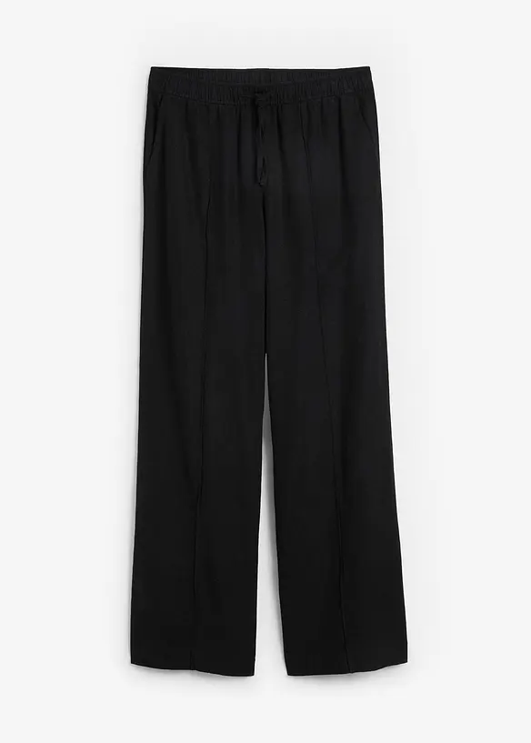 Pantalon palazzo l&eacute;ger en lin et viscose, bonprix