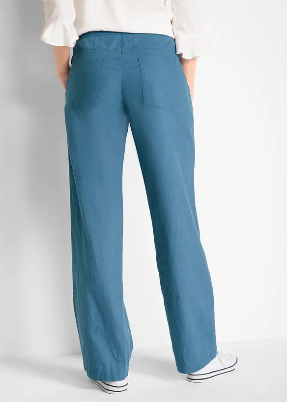 Pantalon large en lin et coton, bonprix