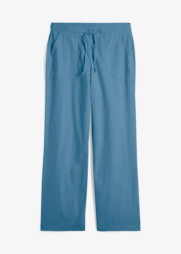 Pantalon large en lin et coton, bonprix