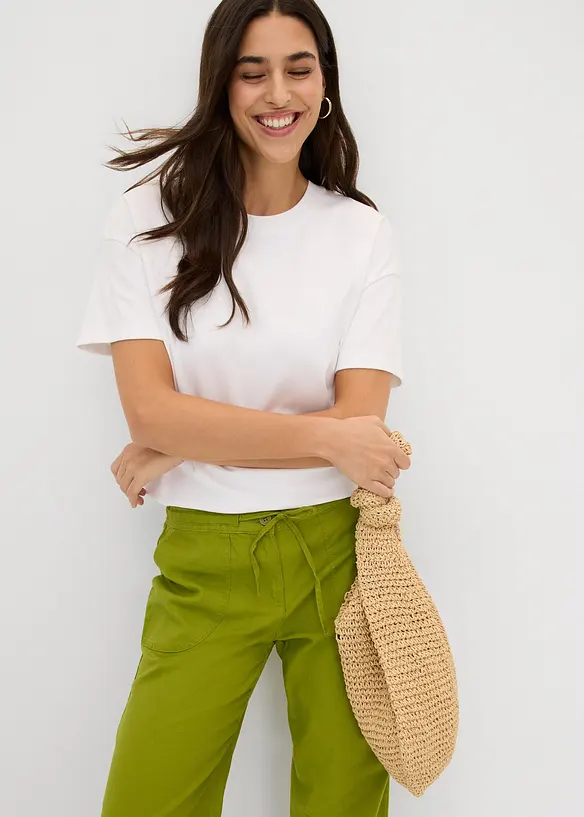 Pantalon large en lin et coton, bonprix