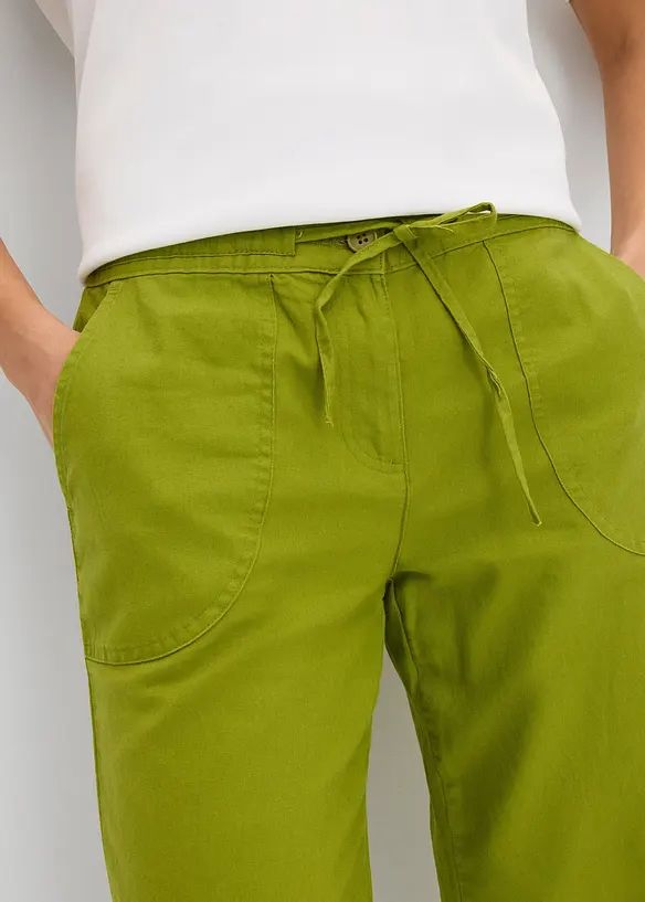 Pantalon large en lin et coton, bonprix