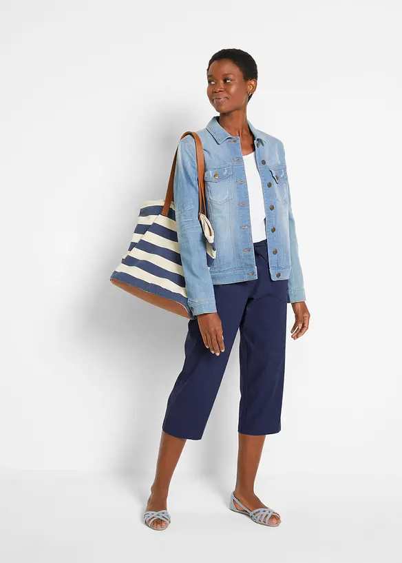 Pantalon 3/4 en lin majoritaire, bonprix