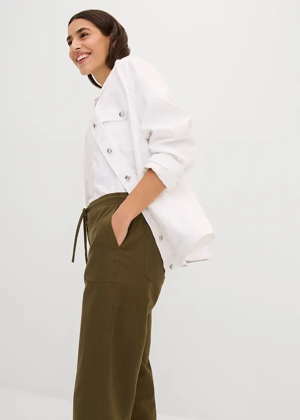 Pantalon 3/4 en lin majoritaire, bonprix