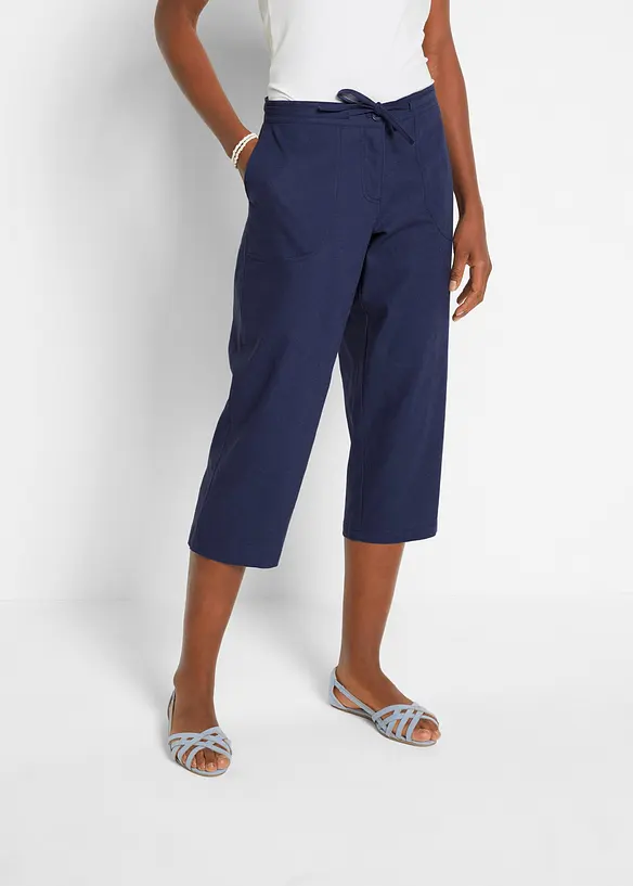 Pantalon 3/4 en lin majoritaire, bonprix