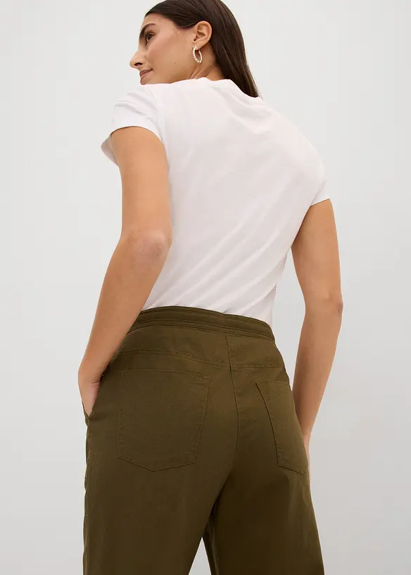 Pantalon 3/4 en lin majoritaire, bonprix