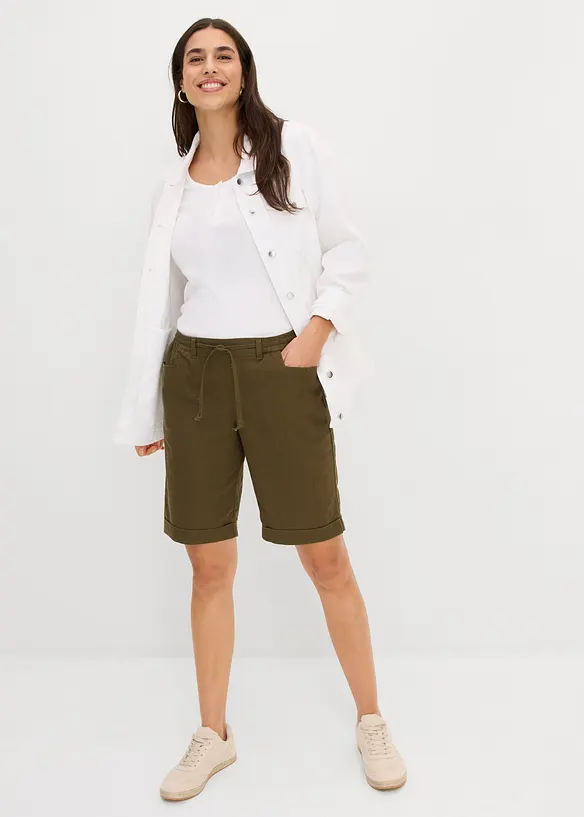 Bermuda en lin majoritaire, bonprix