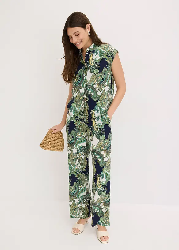 Pantalon imprim&eacute; en viscose fluide, bonprix