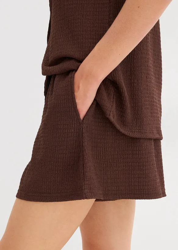 Short en cr&ecirc;pe textur&eacute; avec taille &eacute;lastiqu&eacute;e, bonprix