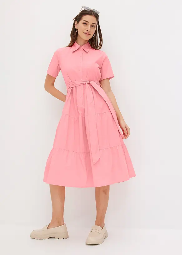 Robe-chemise en coton extensible, bonprix