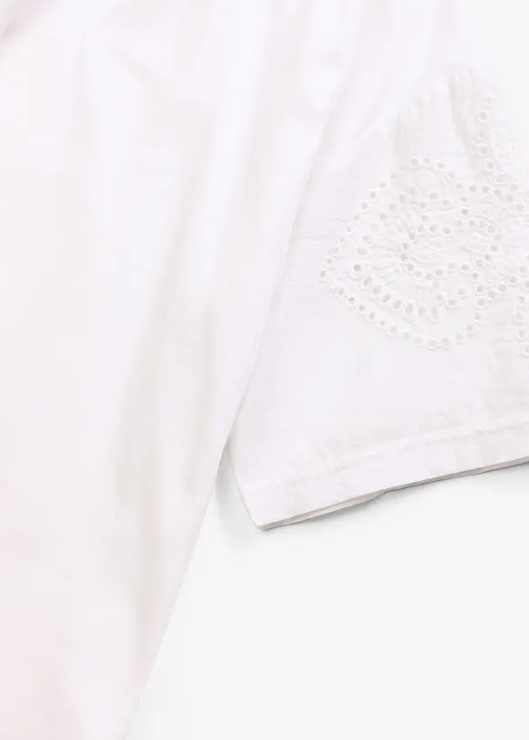 T-shirt avec broderies anglaises, bonprix