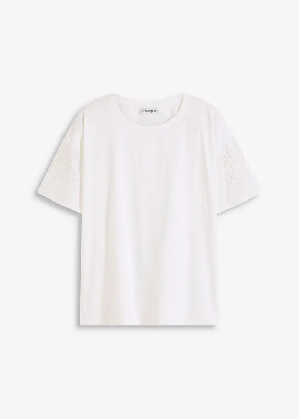 T-shirt avec broderies anglaises, bonprix