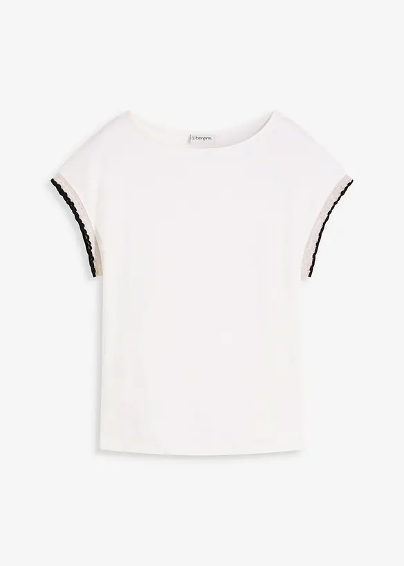 T-shirt en coton &agrave; bordure contrastante, bonprix