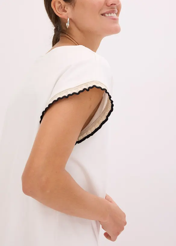 T-shirt en coton &agrave; bordure contrastante, bonprix