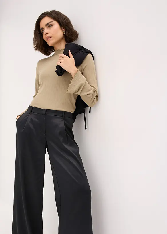 Pantalon de tailleur satin&eacute;, bonprix