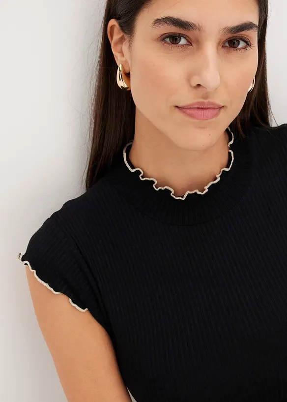 T-shirt c&ocirc;tel&eacute; en viscose extensible, bonprix