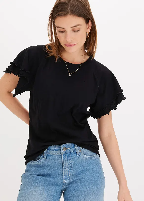 T-shirt &agrave; manches fantaisie, bonprix