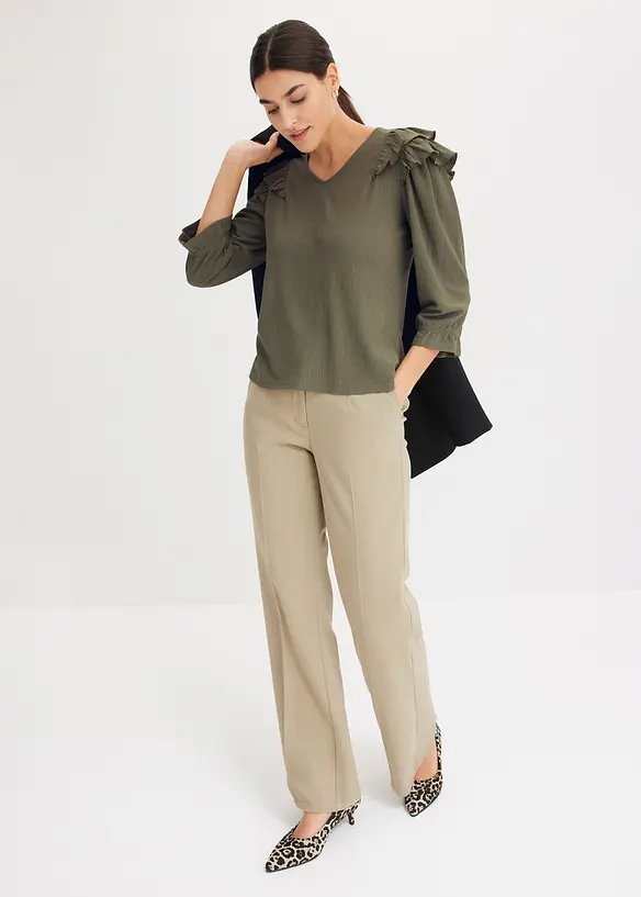 Pantalon &agrave; taille &eacute;lastiqu&eacute;e, bonprix