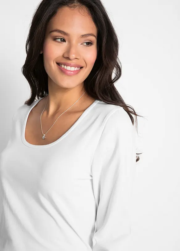 T-shirt manches longues pr&egrave;s du corps, bonprix