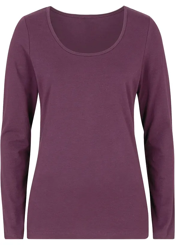 T-shirt manches longues pr&egrave;s du corps, bonprix