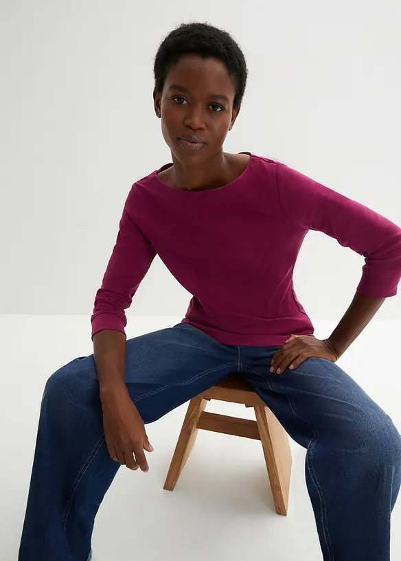 T-shirt manches longues 100% coton, bonprix