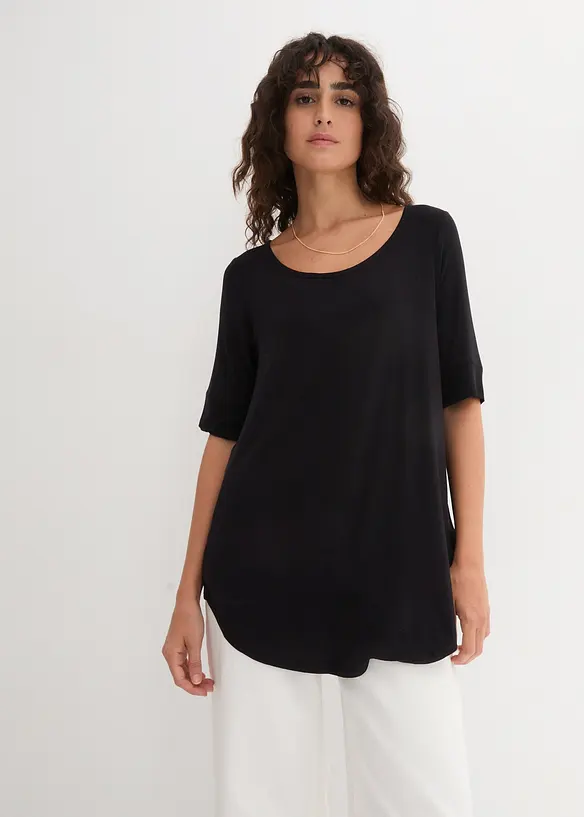T-shirt long et doux en viscose, bonprix